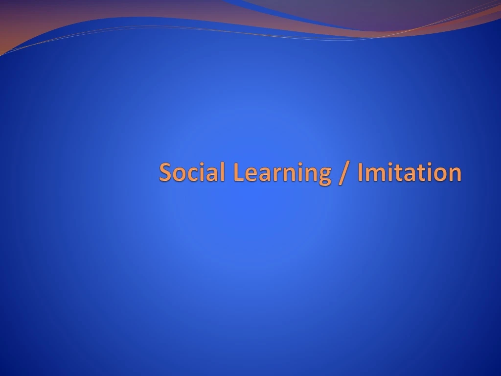 social learning imitation