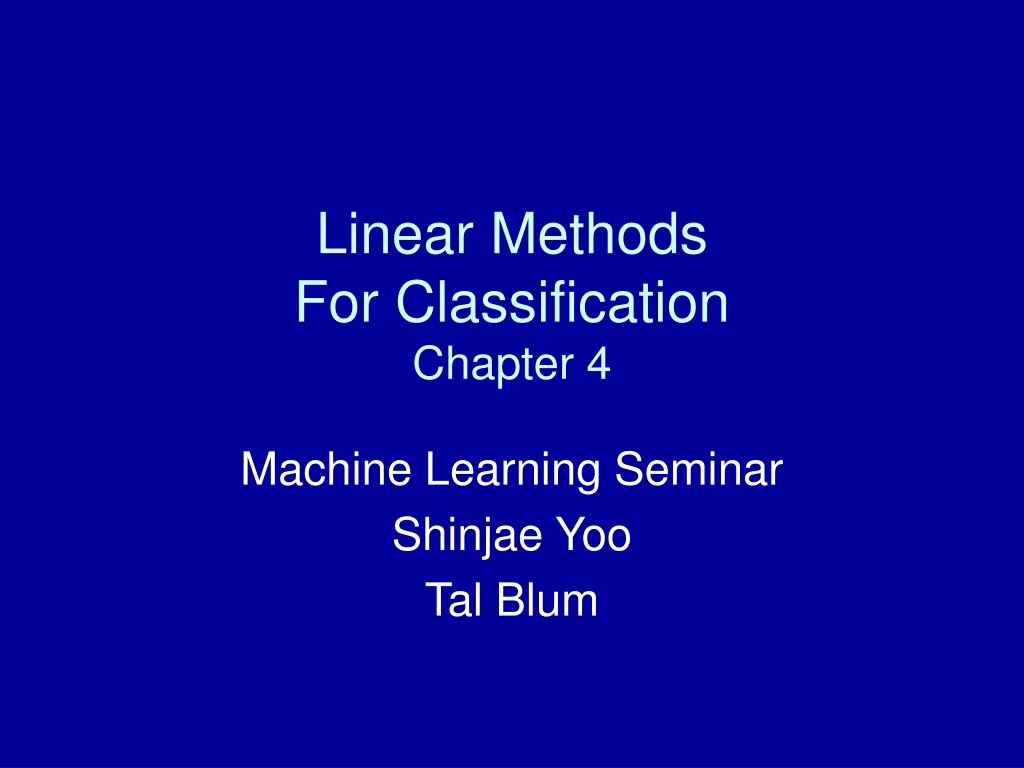 linear methods for classification chapter 4