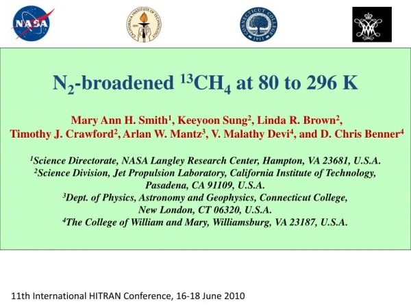 11th International HITRAN Conference, 16-18 June 2010