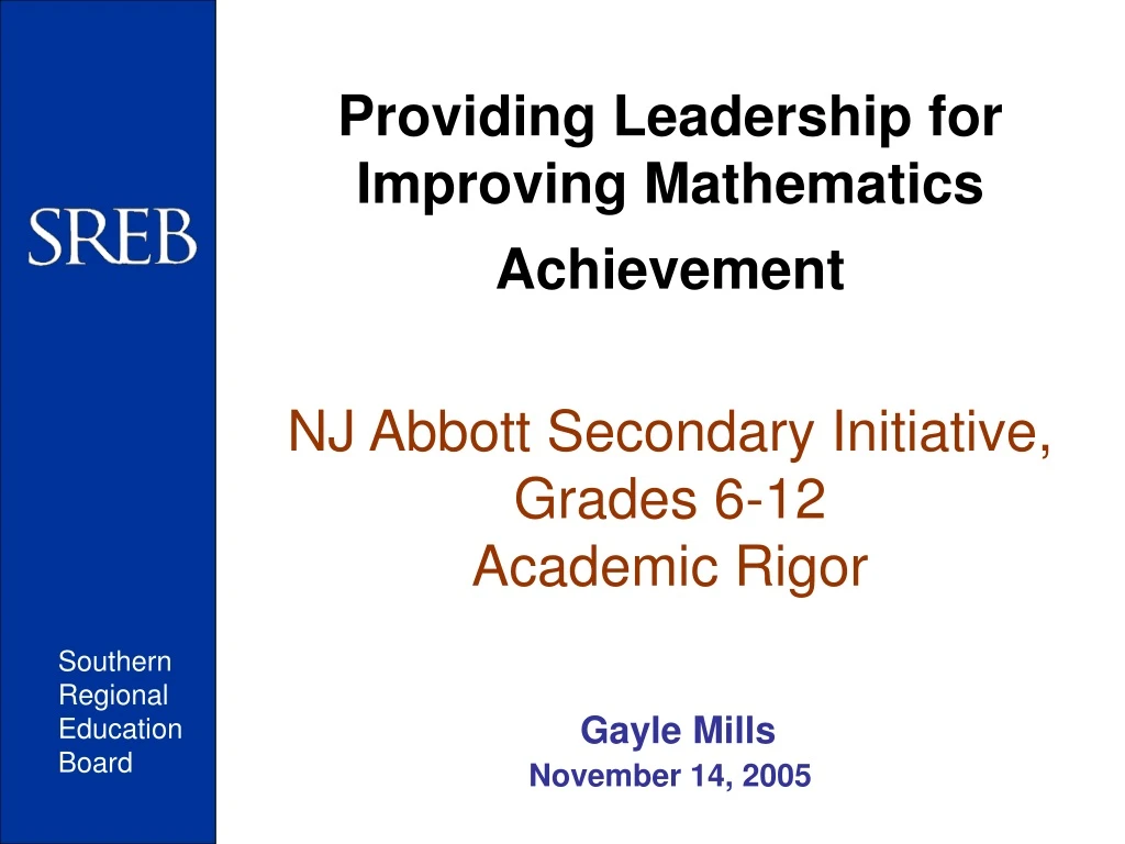 providing leadership for improving mathematics