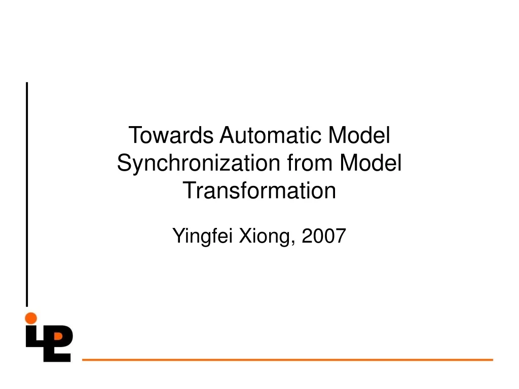 towards automatic model synchronization from model transformation