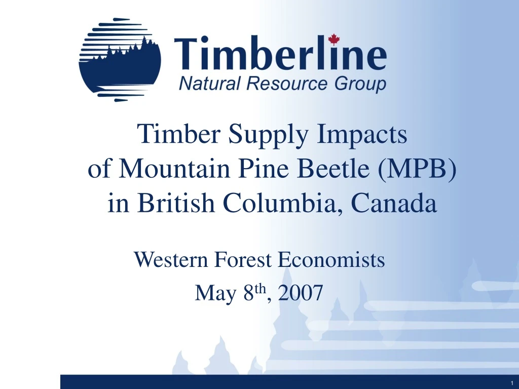 timber supply impacts of mountain pine beetle mpb in british columbia canada