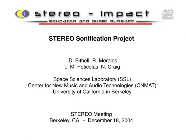 STEREO Sonification Project