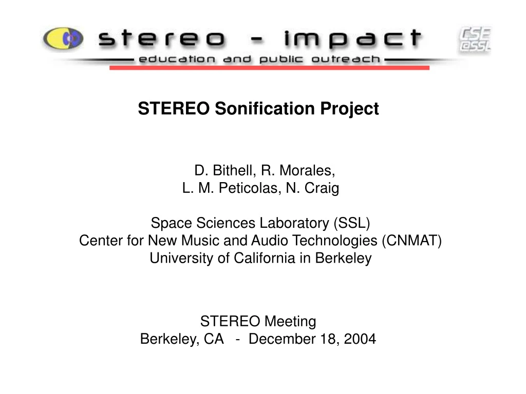 stereo sonification project