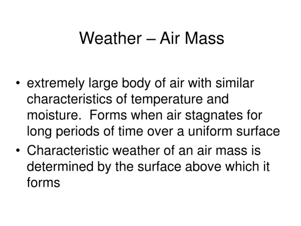 Weather – Air Mass