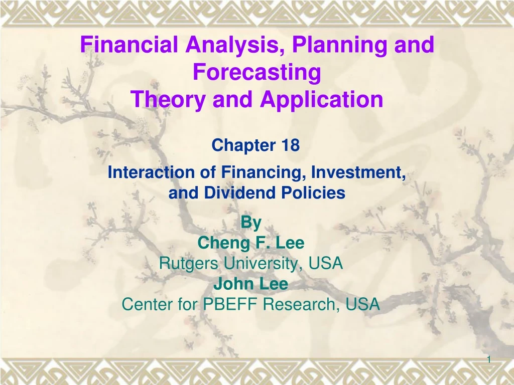 financial analysis planning and forecasting theory and application