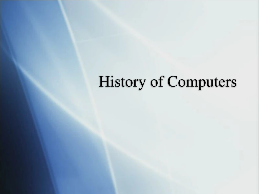 history of computers