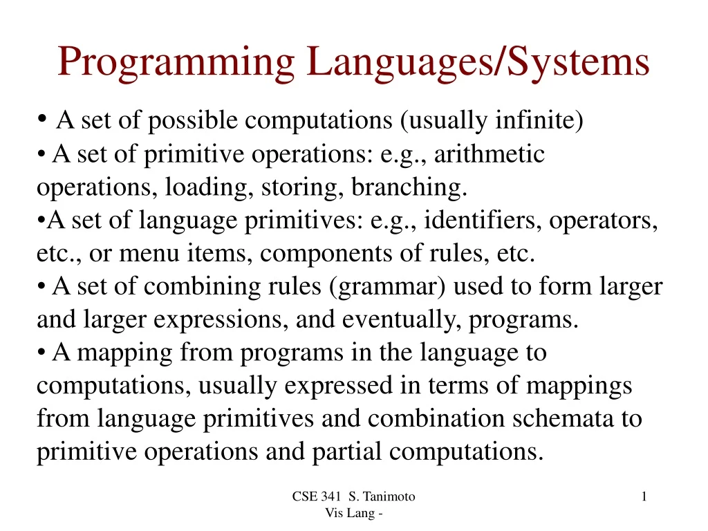 programming languages systems