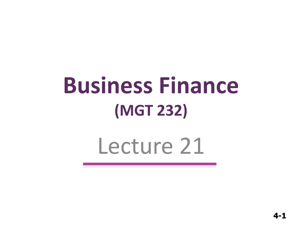 business finance mgt 232