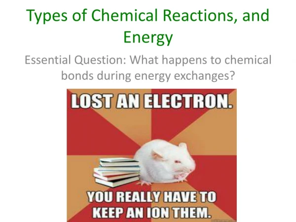 Types of Chemical Reactions, and Energy
