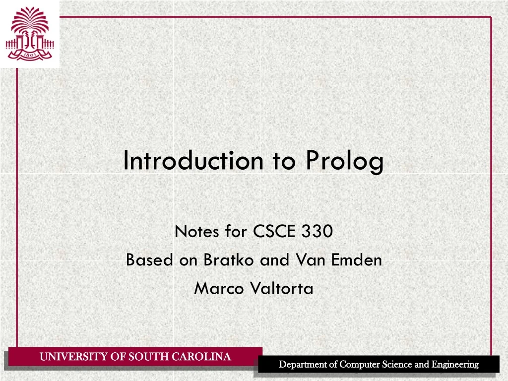 introduction to prolog