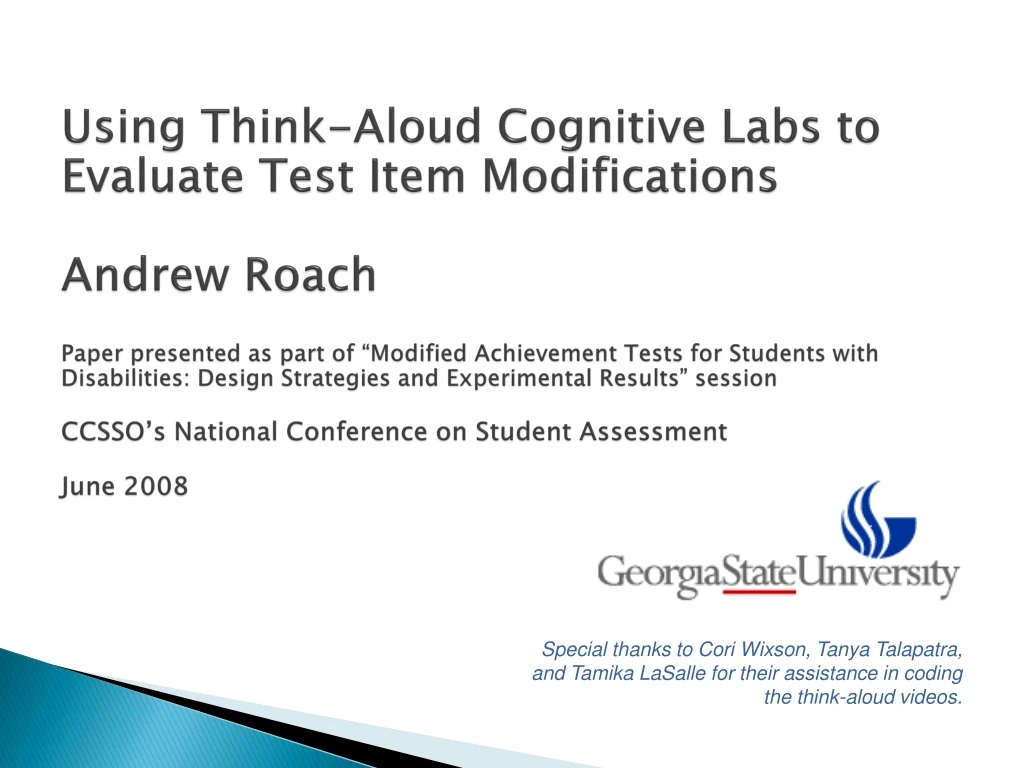 using think aloud cognitive labs to evaluate test