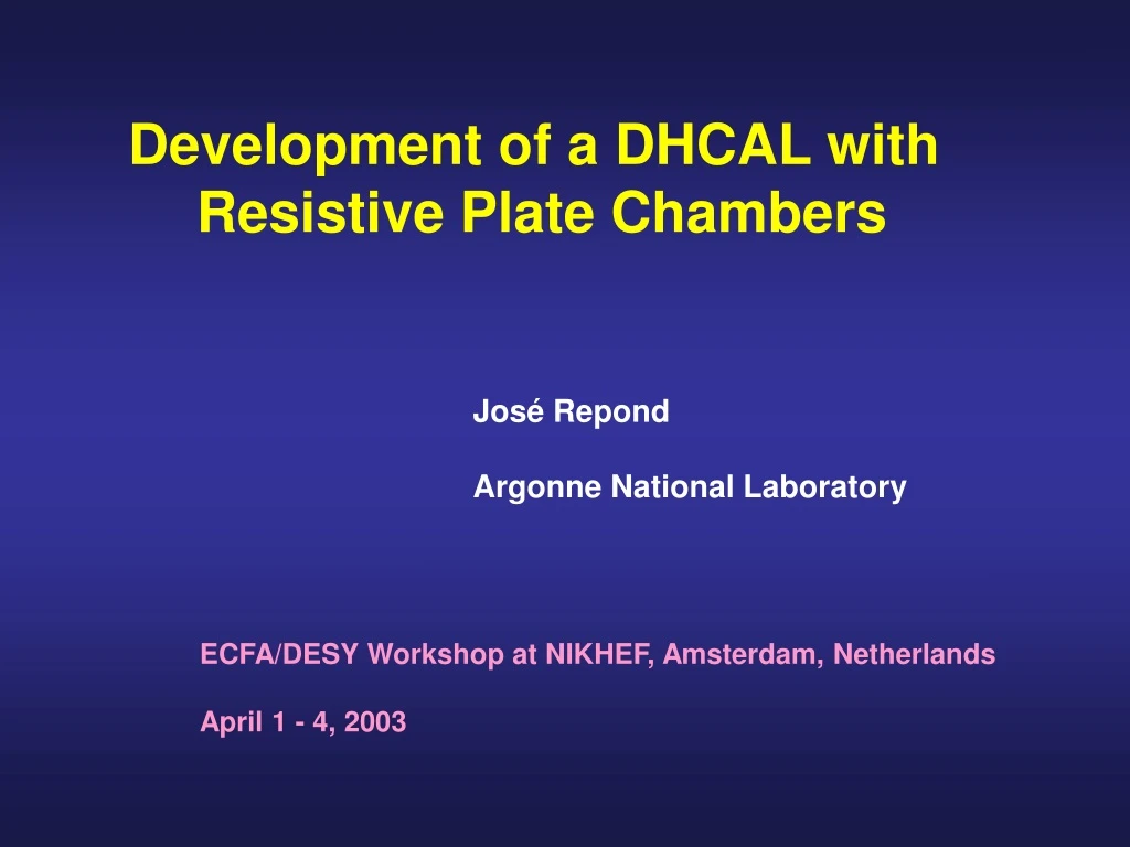 development of a dhcal with resistive plate