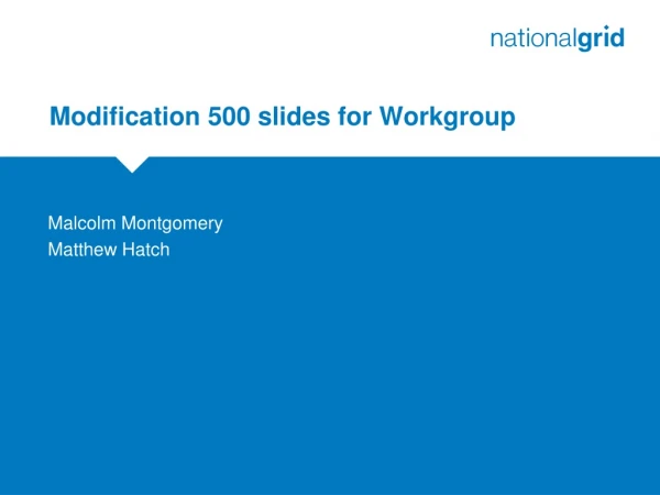 Modification 500 slides for Workgroup