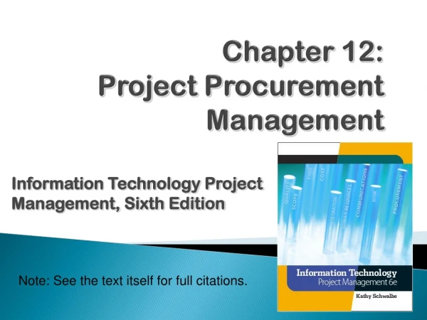Chapter  12: Project Procurement Management