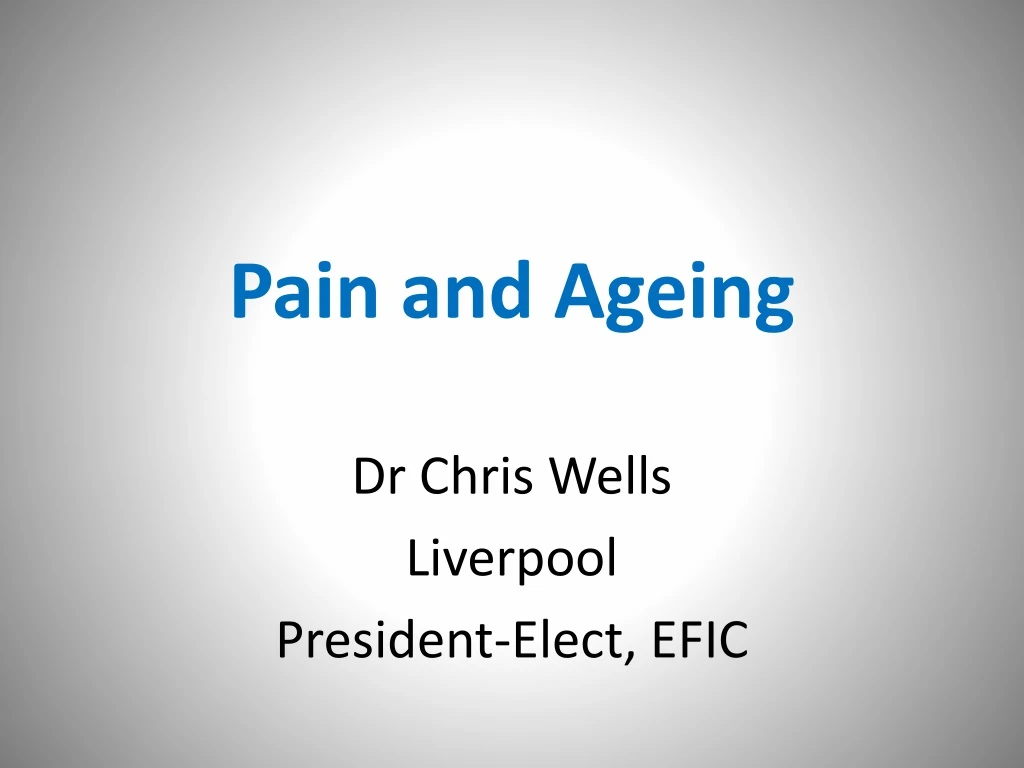 pain and ageing