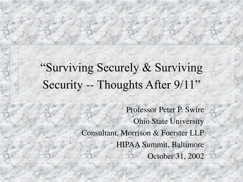 surviving securely surviving security thoughts after 9 11