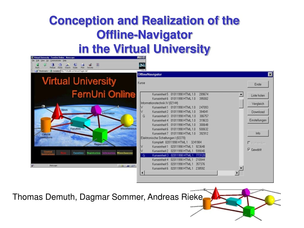 conception and realization of the offline navigator in the virtual university