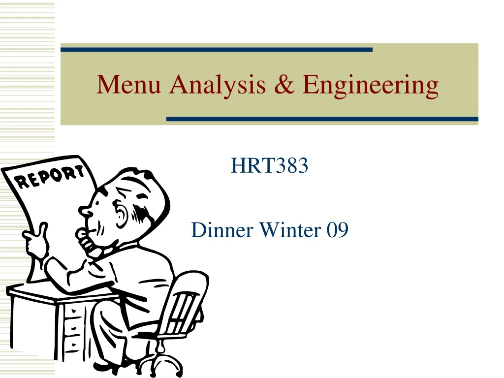 menu analysis engineering