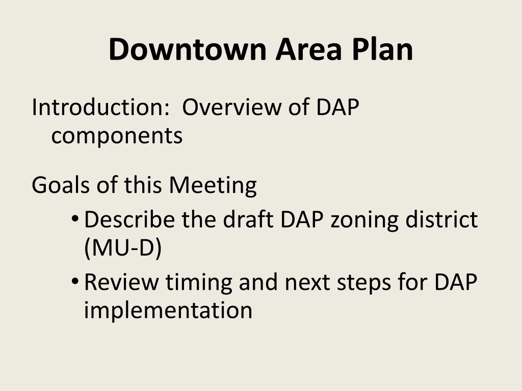 downtown area plan