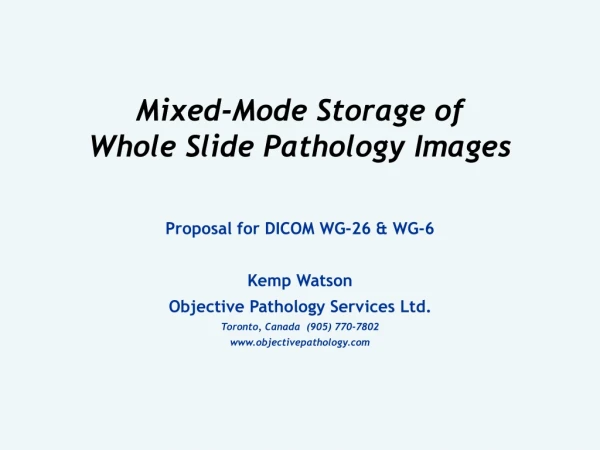 Mixed-Mode Storage of Whole Slide Pathology Images