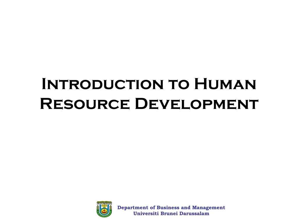 introduction to human resource development