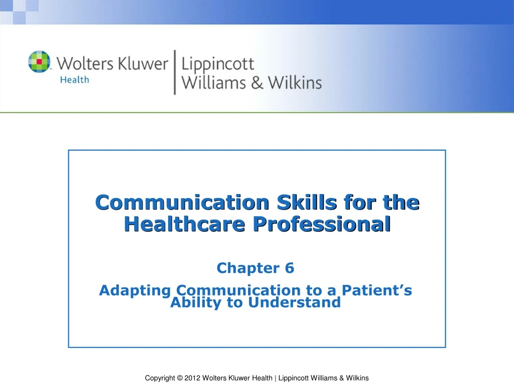 communication skills for the healthcare professional