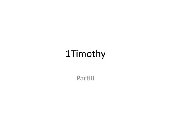 1Timothy