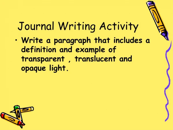 Journal Writing Activity