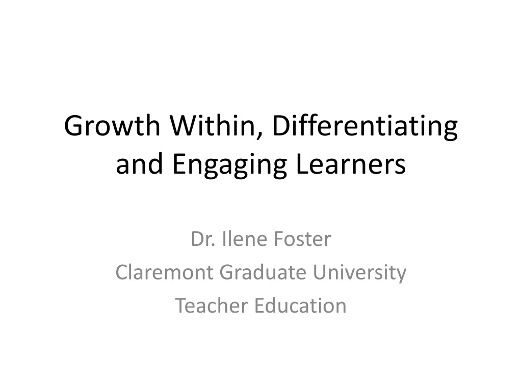 growth within differentiating and engaging learners