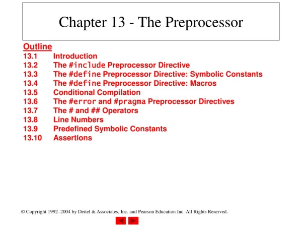 Chapter 13 - The Preprocessor