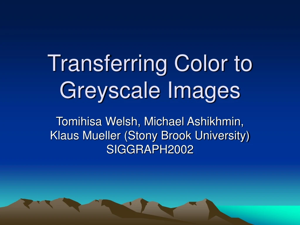 transferring color to greyscale images