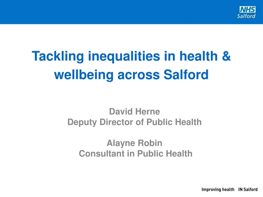 tackling inequalities in health wellbeing across salford