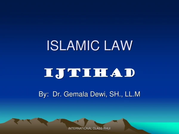 ISLAMIC LAW