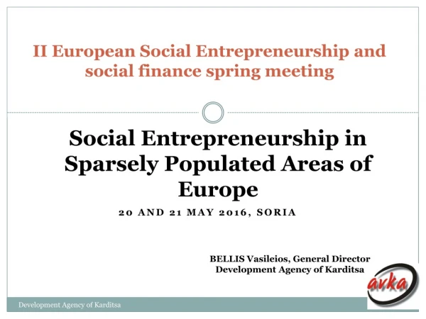 II European Social Entrepreneurship and social finance spring meeting