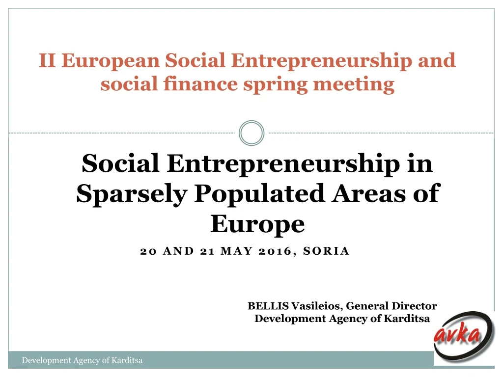 ii european social entrepreneurship and social finance spring meeting