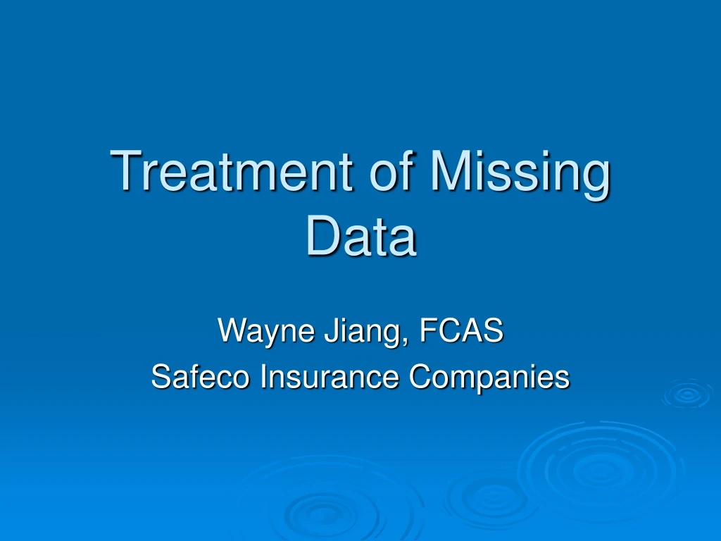 treatment of missing data