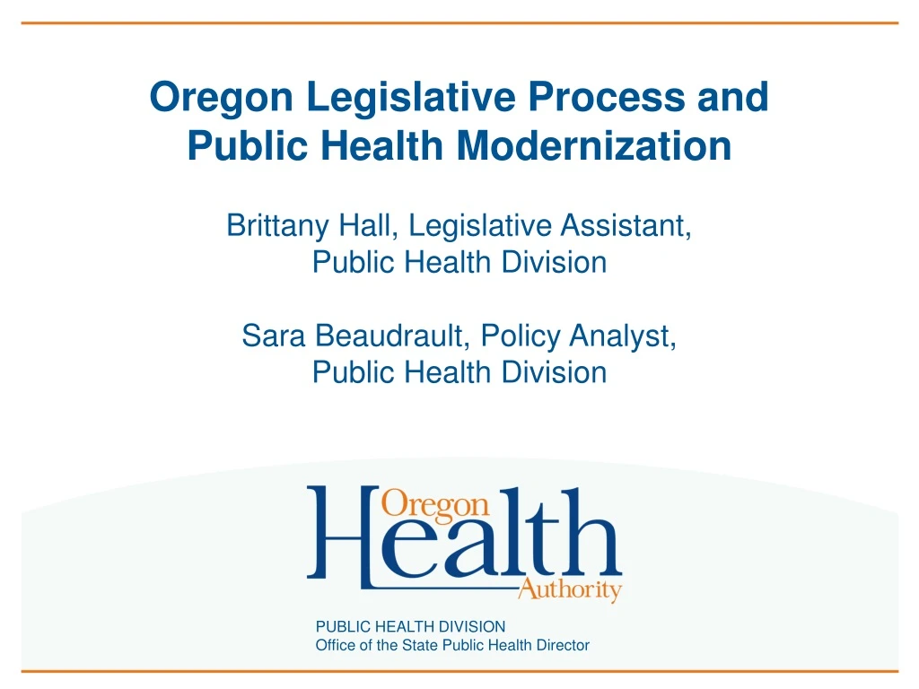 oregon legislative process and public health