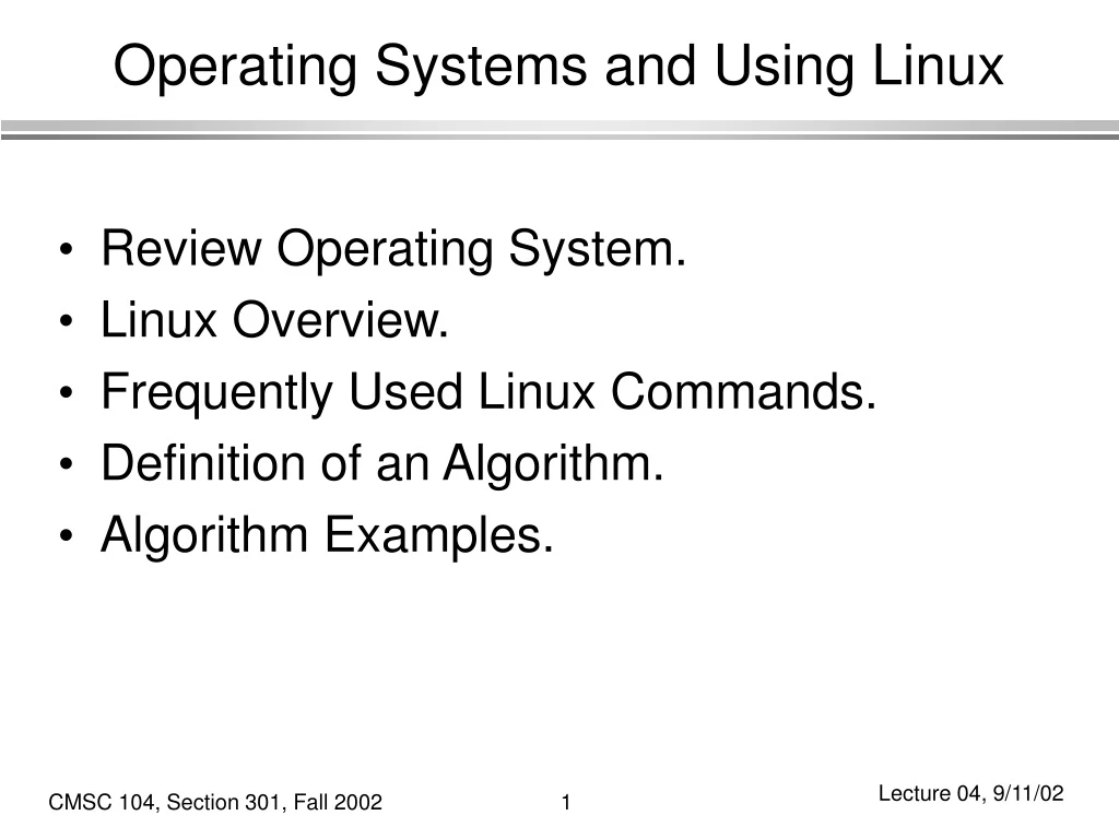 operating systems and using linux