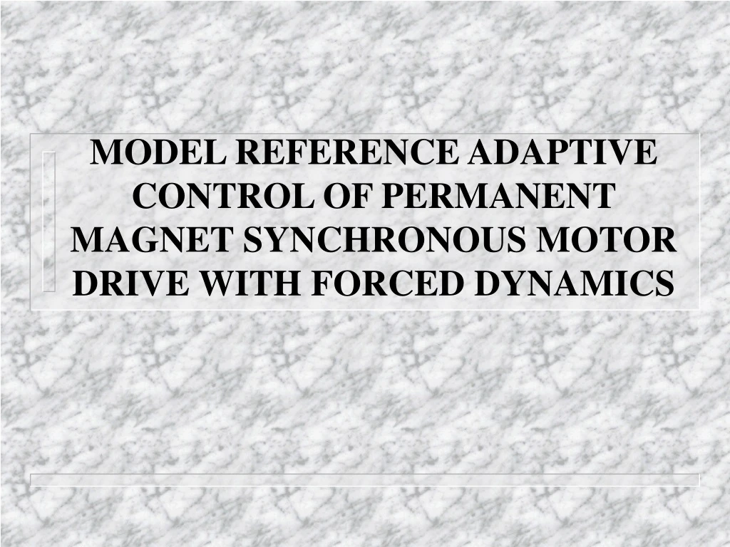 model reference adaptive control of permanent