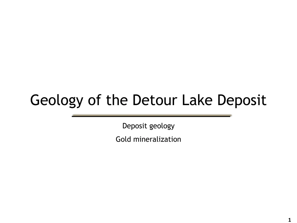 geology of the detour lake deposit