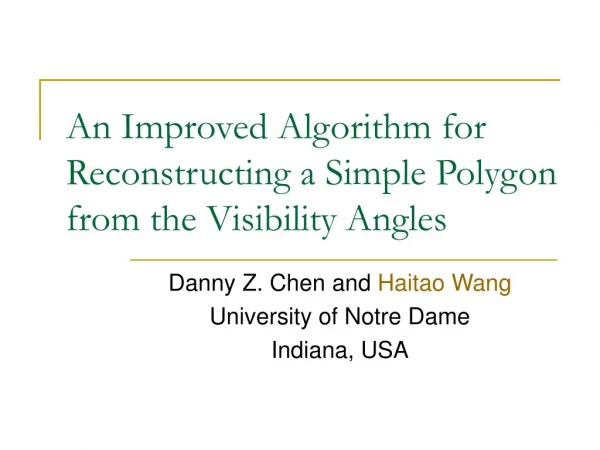 An Improved Algorithm for Reconstructing a Simple Polygon from the Visibility Angles