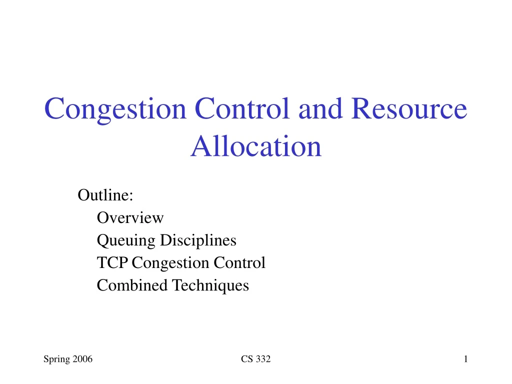 congestion control and resource allocation