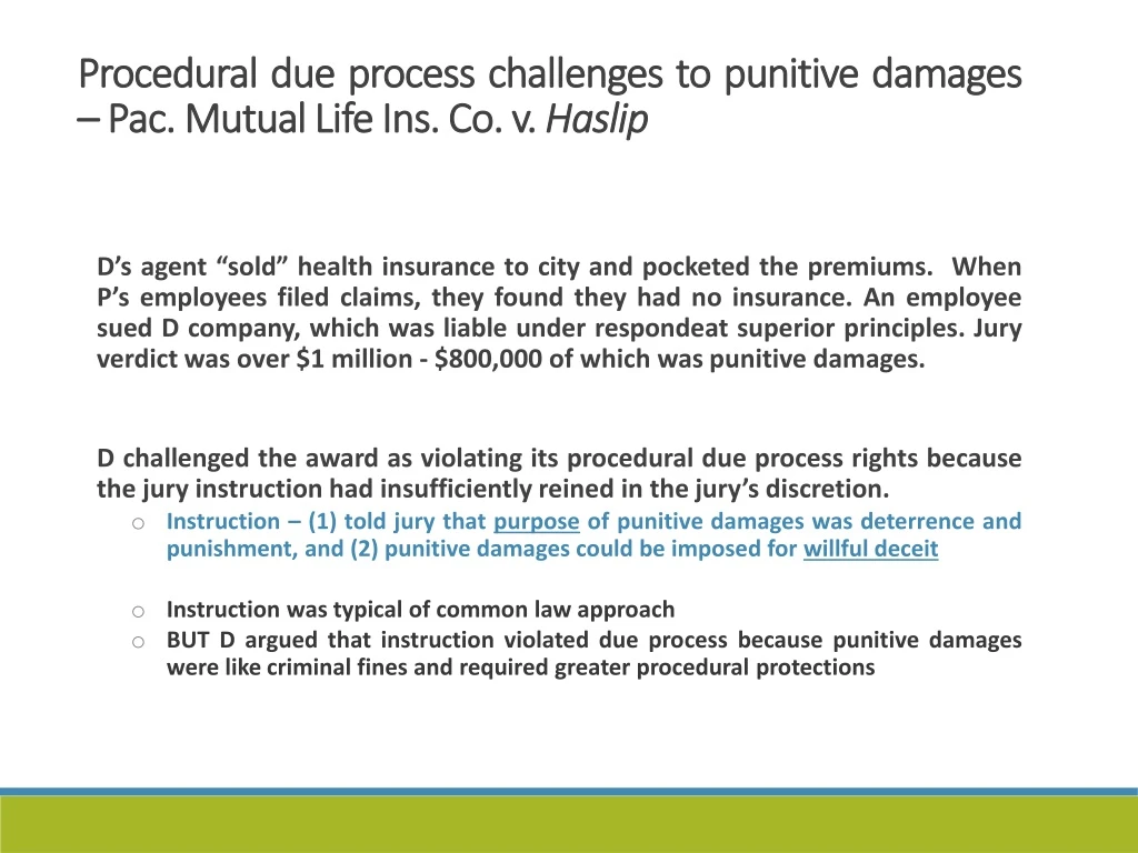 procedural due process challenges to punitive