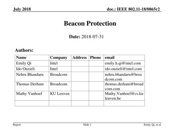 Beacon Protection