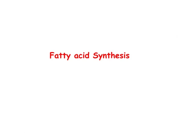 Fatty acid Synthesis