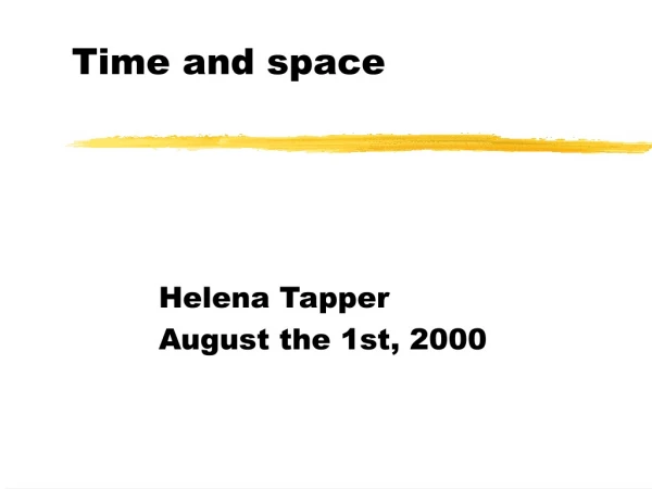 Time and space