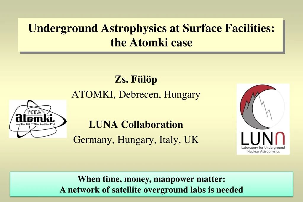 underground astrophysics at surface facilities the atomki case