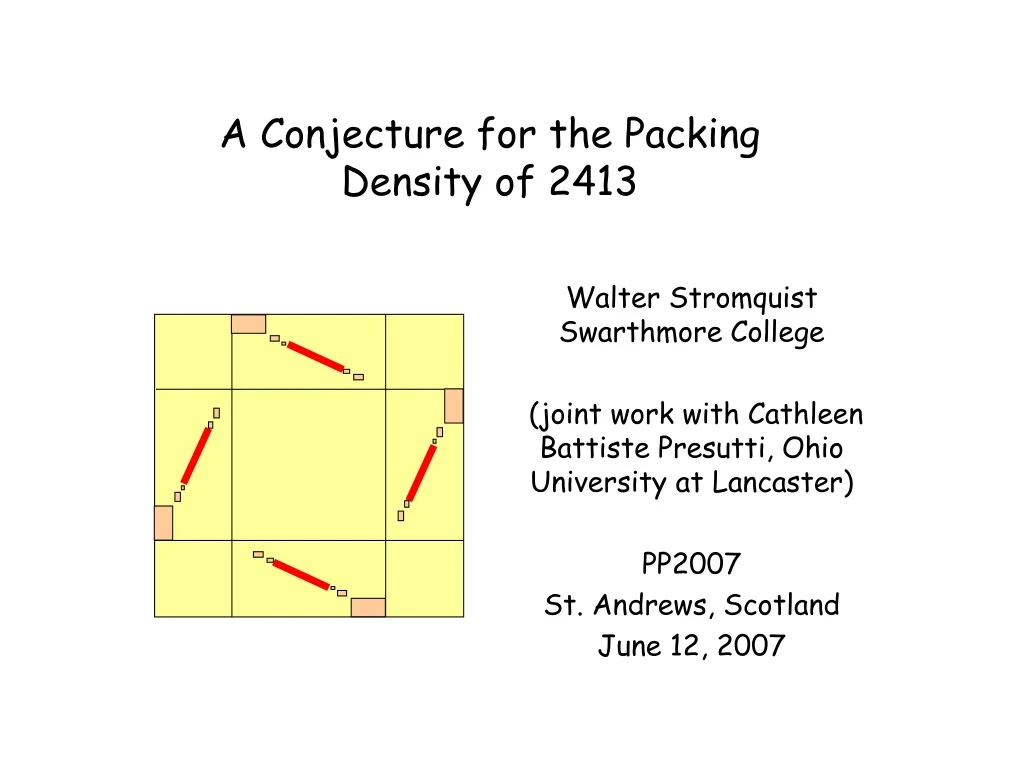 a conjecture for the packing density of 2413