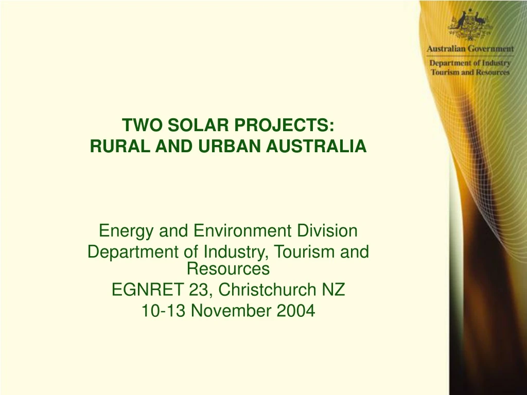 two solar projects rural and urban australia
